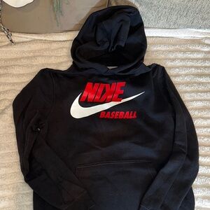 Nike Black Hoodie with Red and White Accents